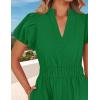 imageZESICA Womens Summer Casual Maxi Dress 2025 Puff Short Sleeve V Neck Ruffle Tiered Flowy Boho Beach DressesGreen