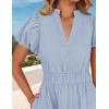 imageZESICA Womens Summer Casual Maxi Dress 2025 Puff Short Sleeve V Neck Ruffle Tiered Flowy Boho Beach DressesLightblue