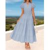 imageZESICA Womens Summer Casual Maxi Dress 2025 Puff Short Sleeve V Neck Ruffle Tiered Flowy Boho Beach DressesLightblue