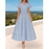 imageZESICA Womens Summer Casual Maxi Dress 2025 Puff Short Sleeve V Neck Ruffle Tiered Flowy Boho Beach DressesLightblue