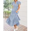 imageZESICA Womens Summer Casual Maxi Dress 2025 Puff Short Sleeve V Neck Ruffle Tiered Flowy Boho Beach DressesLightblue