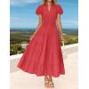 imageZESICA Womens Summer Casual Maxi Dress 2025 Puff Short Sleeve V Neck Ruffle Tiered Flowy Boho Beach DressesWatermelon
