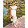 imageZESICA Womens Summer Casual Maxi Dress 2025 Puff Short Sleeve V Neck Ruffle Tiered Flowy Boho Beach DressesWhite