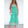 imageZESICA Womens Summer Strapless Dress Off Shoulder Sleeveless High Waist Solid Color Beach Long DressesAqua
