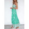 imageZESICA Womens Summer Strapless Dress Off Shoulder Sleeveless High Waist Solid Color Beach Long DressesAqua