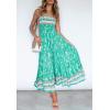 imageZESICA Womens Summer Strapless Dress Off Shoulder Sleeveless High Waist Solid Color Beach Long DressesAqua