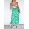 imageZESICA Womens Summer Strapless Dress Off Shoulder Sleeveless High Waist Solid Color Beach Long DressesAqua