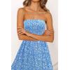 imageZESICA Womens Summer Strapless Dress Off Shoulder Sleeveless High Waist Solid Color Beach Long DressesBlue