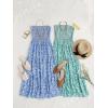 imageZESICA Womens Summer Strapless Dress Off Shoulder Sleeveless High Waist Solid Color Beach Long DressesBlue