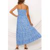 imageZESICA Womens Summer Strapless Dress Off Shoulder Sleeveless High Waist Solid Color Beach Long DressesBlue
