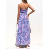 imageZESICA Womens Summer Strapless Dress Off Shoulder Sleeveless High Waist Solid Color Beach Long DressesBluishviolet