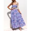 imageZESICA Womens Summer Strapless Dress Off Shoulder Sleeveless High Waist Solid Color Beach Long DressesBluishviolet