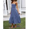 imageZESICA Womens Summer Strapless Dress Off Shoulder Sleeveless High Waist Solid Color Beach Long DressesDustyblue