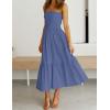 imageZESICA Womens Summer Strapless Dress Off Shoulder Sleeveless High Waist Solid Color Beach Long DressesDustyblue