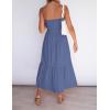 imageZESICA Womens Summer Strapless Dress Off Shoulder Sleeveless High Waist Solid Color Beach Long DressesDustyblue