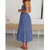 imageZESICA Womens Summer Strapless Dress Off Shoulder Sleeveless High Waist Solid Color Beach Long DressesDustyblue