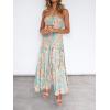 imageZESICA Womens Summer Strapless Dress Off Shoulder Sleeveless High Waist Solid Color Beach Long DressesFloral1