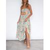 imageZESICA Womens Summer Strapless Dress Off Shoulder Sleeveless High Waist Solid Color Beach Long DressesFloral1
