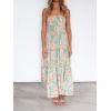 imageZESICA Womens Summer Strapless Dress Off Shoulder Sleeveless High Waist Solid Color Beach Long DressesFloral1