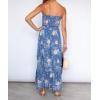 imageZESICA Womens Summer Strapless Dress Off Shoulder Sleeveless High Waist Solid Color Beach Long DressesFloral2