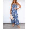 imageZESICA Womens Summer Strapless Dress Off Shoulder Sleeveless High Waist Solid Color Beach Long DressesFloral2
