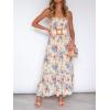 imageZESICA Womens Summer Strapless Dress Off Shoulder Sleeveless High Waist Solid Color Beach Long DressesFloral3