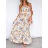 imageZESICA Womens Summer Strapless Dress Off Shoulder Sleeveless High Waist Solid Color Beach Long DressesFloral3