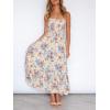 imageZESICA Womens Summer Strapless Dress Off Shoulder Sleeveless High Waist Solid Color Beach Long DressesFloral3