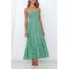 imageZESICA Womens Summer Strapless Dress Off Shoulder Sleeveless High Waist Solid Color Beach Long DressesGreen
