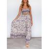 imageZESICA Womens Summer Strapless Dress Off Shoulder Sleeveless High Waist Solid Color Beach Long DressesLavender