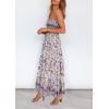 imageZESICA Womens Summer Strapless Dress Off Shoulder Sleeveless High Waist Solid Color Beach Long DressesLavender