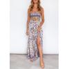 imageZESICA Womens Summer Strapless Dress Off Shoulder Sleeveless High Waist Solid Color Beach Long DressesLavender