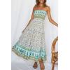 imageZESICA Womens Summer Strapless Dress Off Shoulder Sleeveless High Waist Solid Color Beach Long DressesLight Green