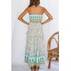imageZESICA Womens Summer Strapless Dress Off Shoulder Sleeveless High Waist Solid Color Beach Long DressesLight Green