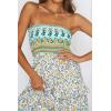 imageZESICA Womens Summer Strapless Dress Off Shoulder Sleeveless High Waist Solid Color Beach Long DressesLight Green