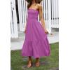 imageZESICA Womens Summer Strapless Dress Off Shoulder Sleeveless High Waist Solid Color Beach Long DressesPurple