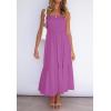 imageZESICA Womens Summer Strapless Dress Off Shoulder Sleeveless High Waist Solid Color Beach Long DressesPurple