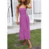 imageZESICA Womens Summer Strapless Dress Off Shoulder Sleeveless High Waist Solid Color Beach Long DressesPurple
