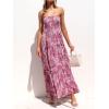 imageZESICA Womens Summer Strapless Dress Off Shoulder Sleeveless High Waist Solid Color Beach Long DressesRosepink