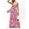 imageZESICA Womens Summer Strapless Dress Off Shoulder Sleeveless High Waist Solid Color Beach Long DressesRosepink