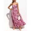 imageZESICA Womens Summer Strapless Dress Off Shoulder Sleeveless High Waist Solid Color Beach Long DressesRosepink