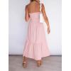imageZESICA Womens Summer Strapless Dress Off Shoulder Sleeveless High Waist Solid Color Beach Long DressesSolid Blush Pink