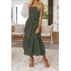 imageZESICA Womens Summer Strapless Dress Off Shoulder Sleeveless High Waist Solid Color Beach Long DressesSolidarmygreen