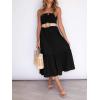 imageZESICA Womens Summer Strapless Dress Off Shoulder Sleeveless High Waist Solid Color Beach Long DressesSolidblack