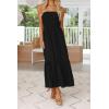 imageZESICA Womens Summer Strapless Dress Off Shoulder Sleeveless High Waist Solid Color Beach Long DressesSolidblack