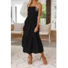 imageZESICA Womens Summer Strapless Dress Off Shoulder Sleeveless High Waist Solid Color Beach Long DressesSolidblack