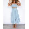 imageZESICA Womens Summer Strapless Dress Off Shoulder Sleeveless High Waist Solid Color Beach Long DressesSolidblue