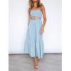 imageZESICA Womens Summer Strapless Dress Off Shoulder Sleeveless High Waist Solid Color Beach Long DressesSolidblue