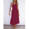 imageZESICA Womens Summer Strapless Dress Off Shoulder Sleeveless High Waist Solid Color Beach Long DressesSolidfuchsia