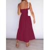 imageZESICA Womens Summer Strapless Dress Off Shoulder Sleeveless High Waist Solid Color Beach Long DressesSolidfuchsia